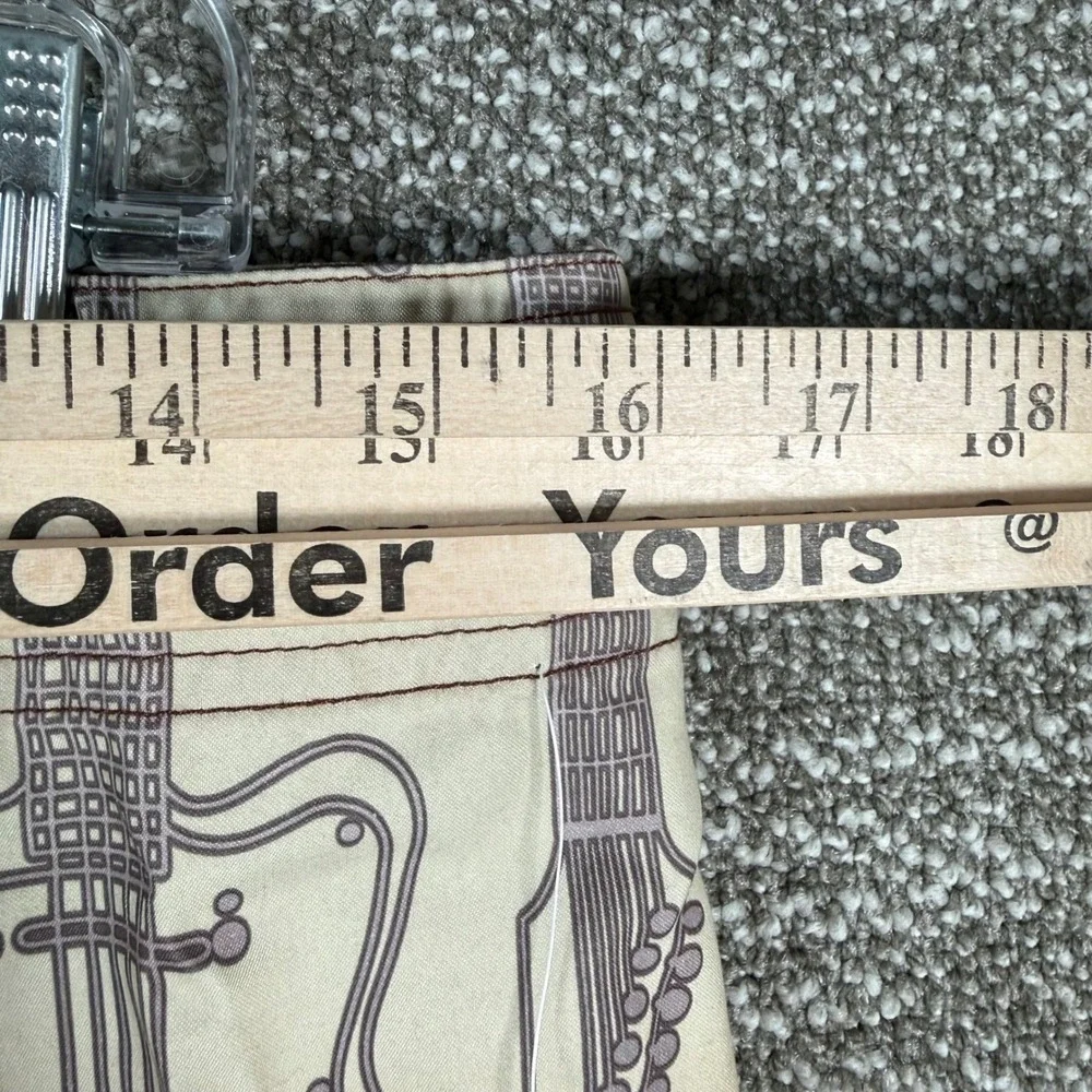 Hard Rock Boardshorts Vintage Surf Pinup Mens 32 Brown Guitar Graphic Swim Trunk